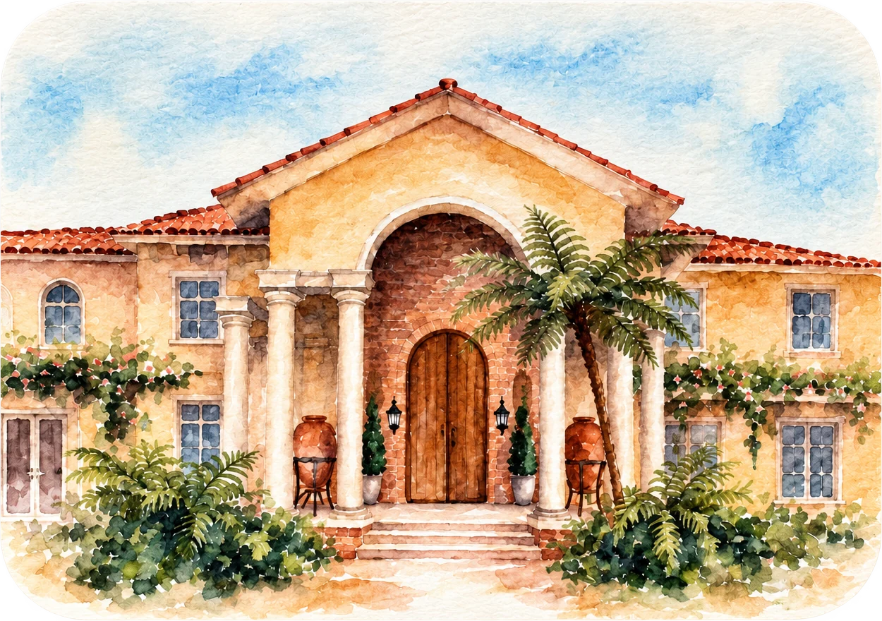 Acuarela de la Residencia Capellán Jiménez
